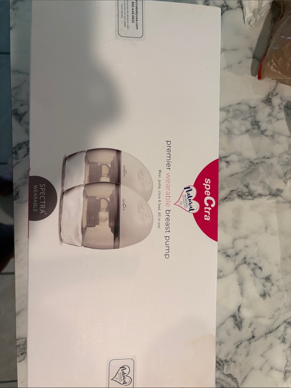 Spectra Premier Wearable Breast Pump - White/Clear
